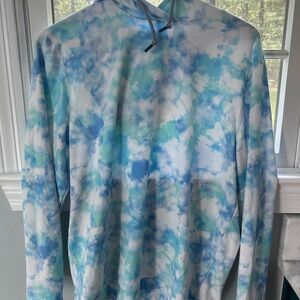 Rhoback Sky Blue and White Hoodie tie dye